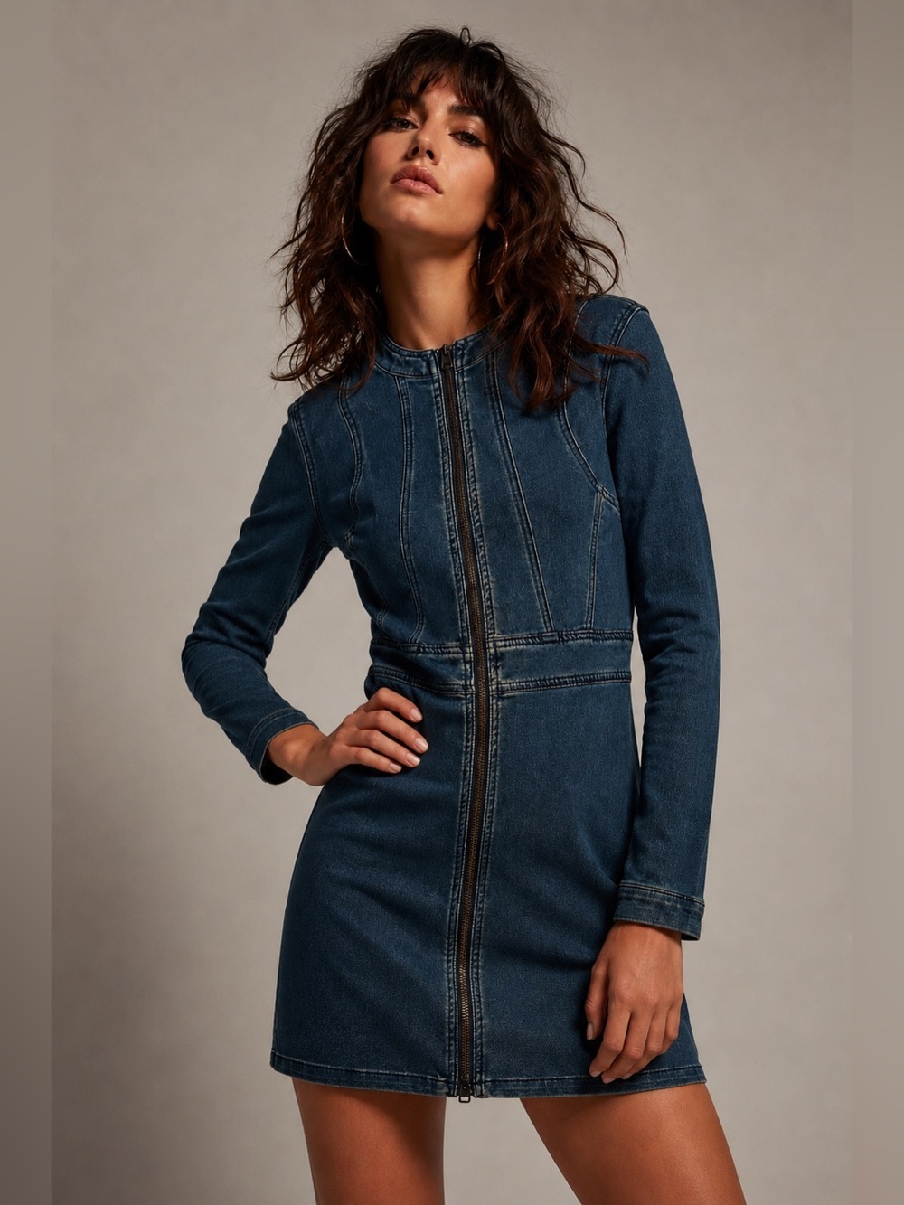 Triple five soul denim stretchy lightweight dress